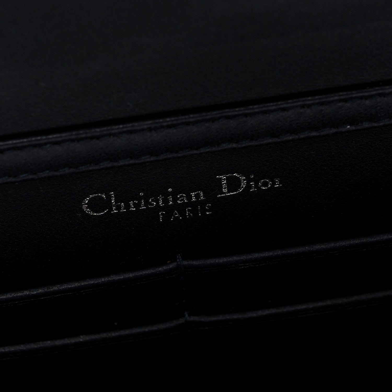 Christian Dior Metallic Patent Micro-Cannage Diorama Wallet on Chain Pouch Silver 6 of 10