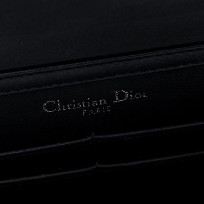 Christian Dior Metallic Patent Micro-Cannage Diorama Wallet on Chain Pouch Silver 6 of 10
