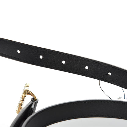 Gucci Calfskin Pearl Double G 20mm Belt 95 38 Black Cream 4 of 6