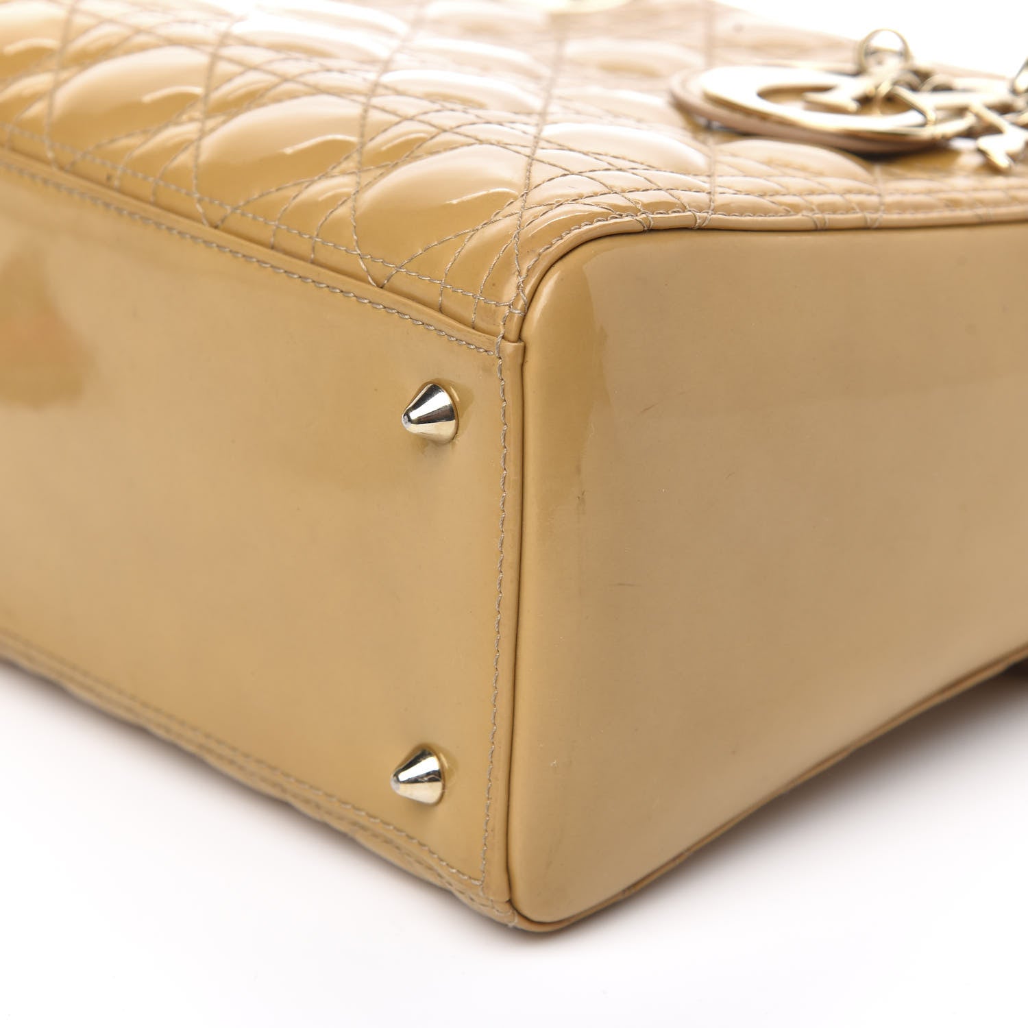 Christian Dior Patent Cannage Medium Lady Dior Beige 10 of 11