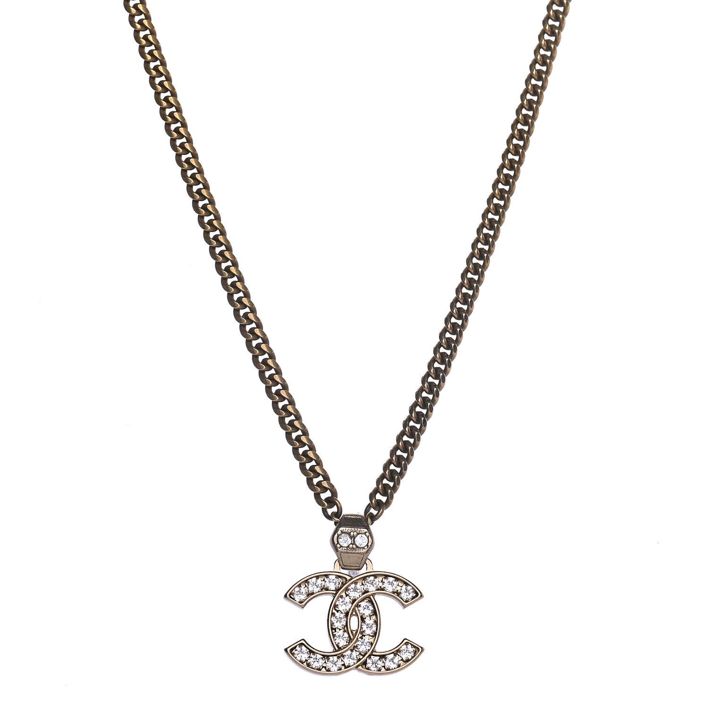 Crystal CC Necklace Gold