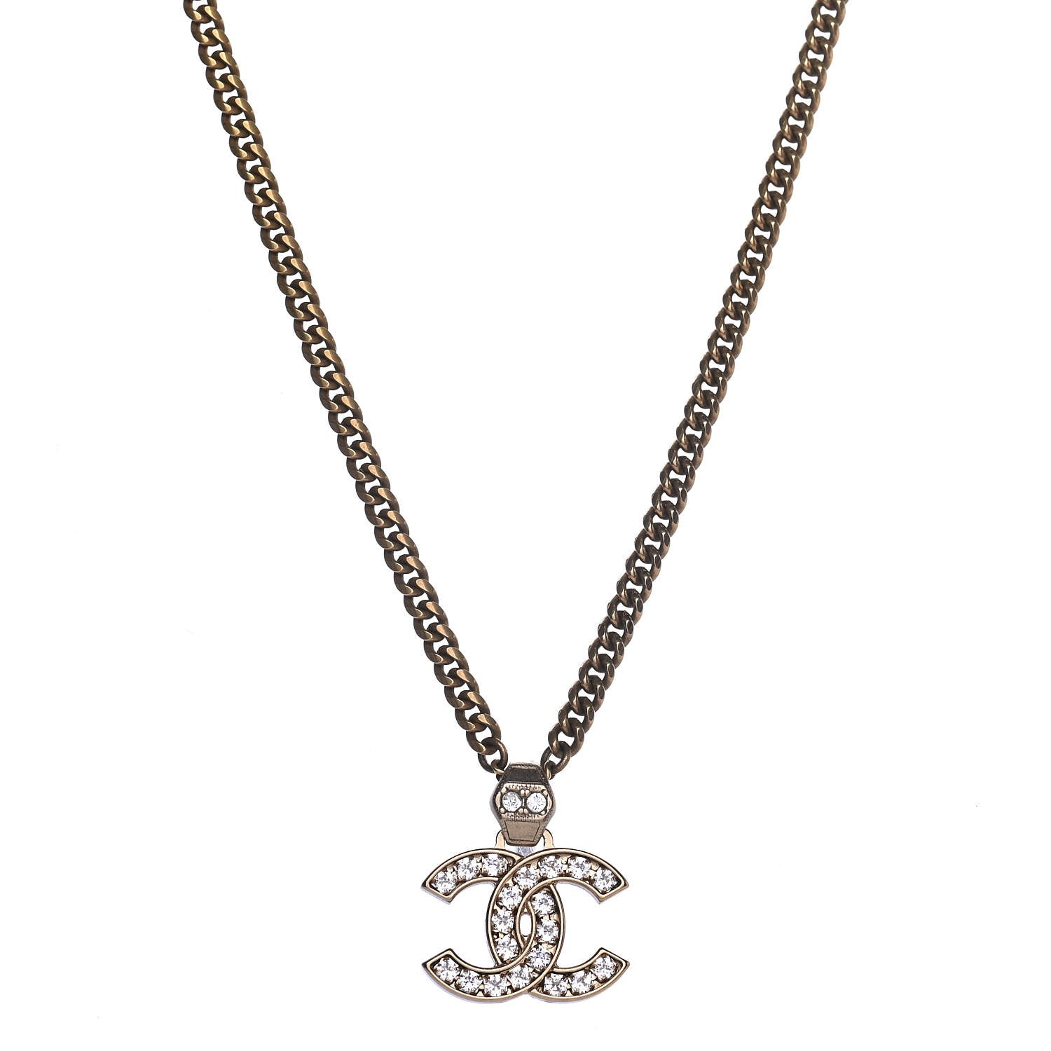Chanel Crystal CC Necklace Gold 1 of 4