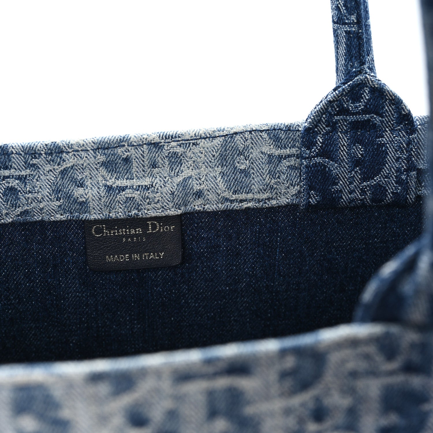 Christian Dior Oblique Denim Large Book Tote Blue 6 of 11