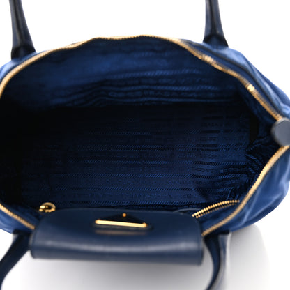 Prada Tessuto Nylon Saffiano Tote Bluette 5 of 9