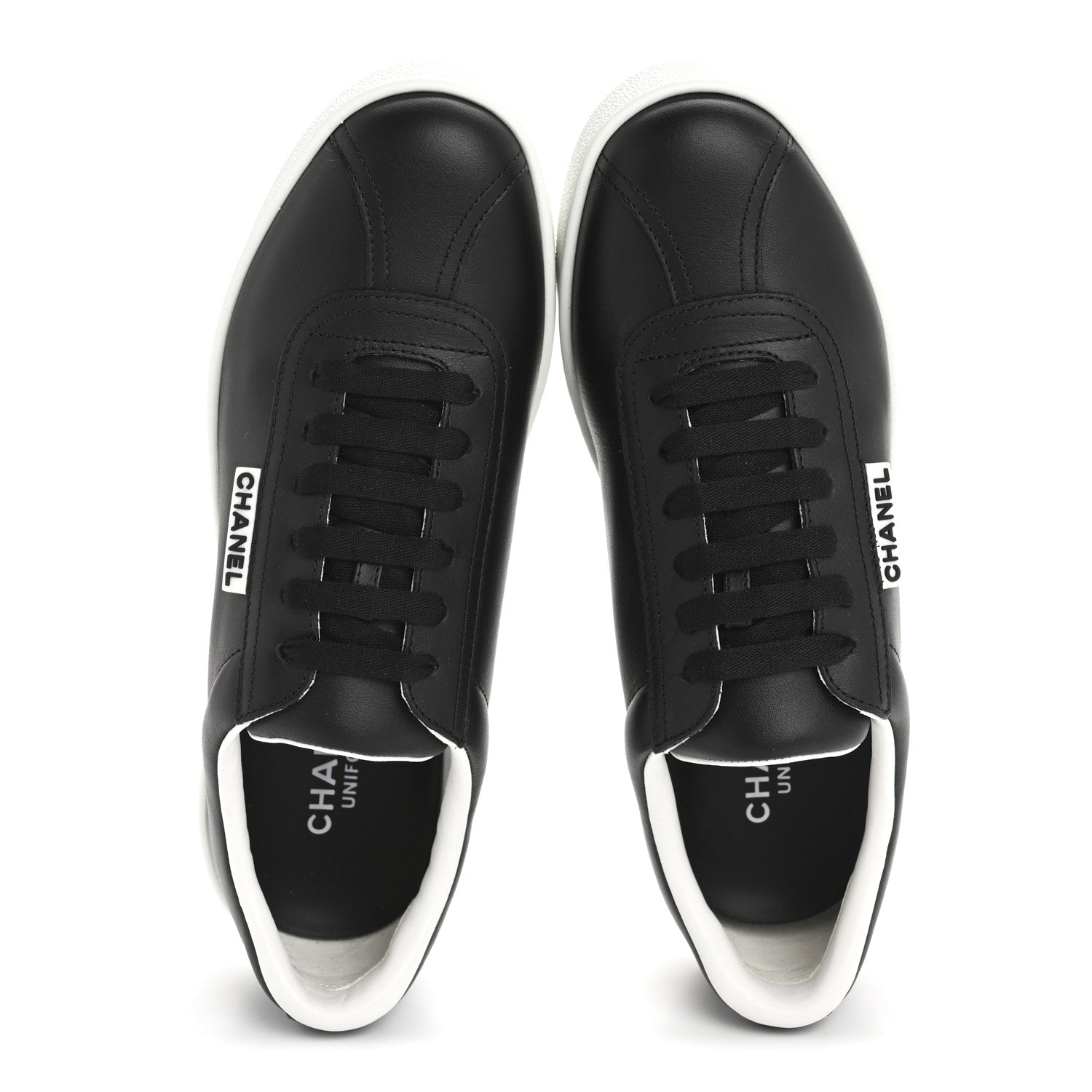 Chanel Calfskin CC Womens Sneakers 38.5 Black 2 of 9