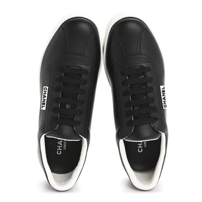 Chanel Calfskin CC Womens Sneakers 38.5 Black 2 of 9