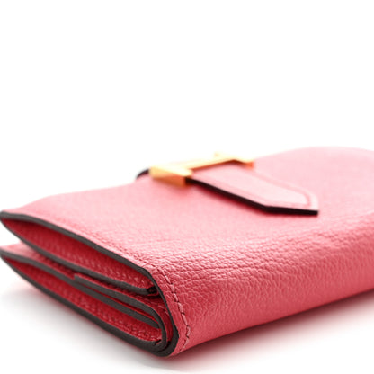 Hermes Chevre Mysore Mini Bearn Wallet Rose Lipstick 9 of 12