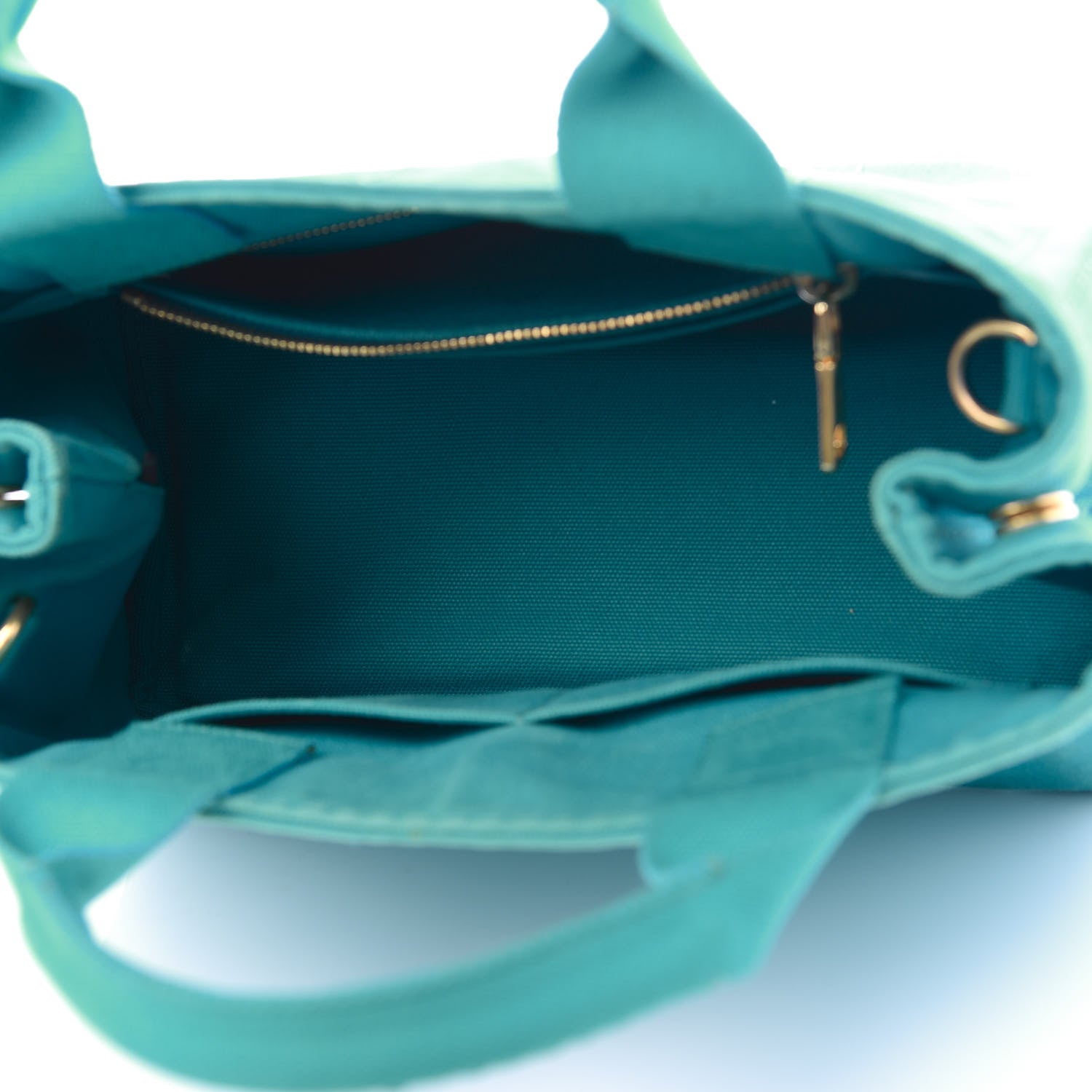 Prada Canapa Small Logo Tote Pavone 3 of 7