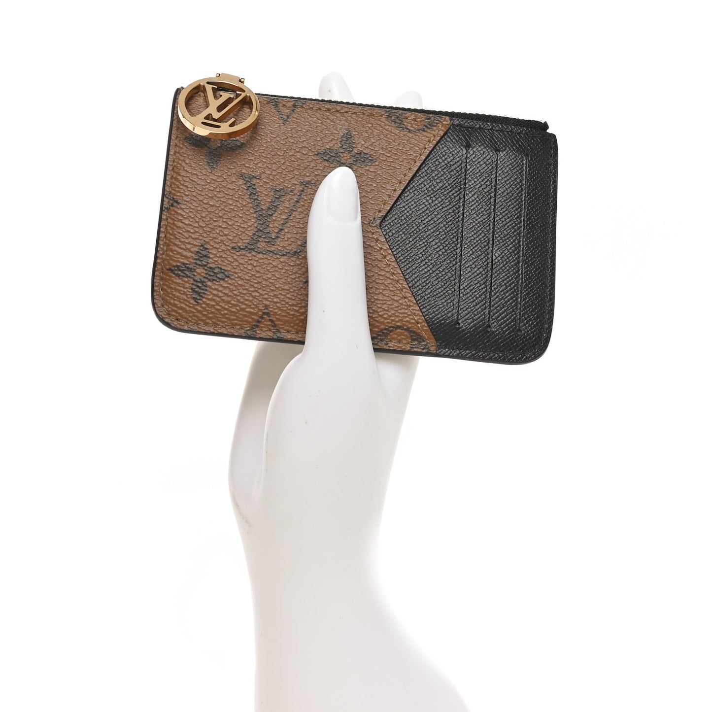 Reverse Monogram Zipped Romy Card Holder