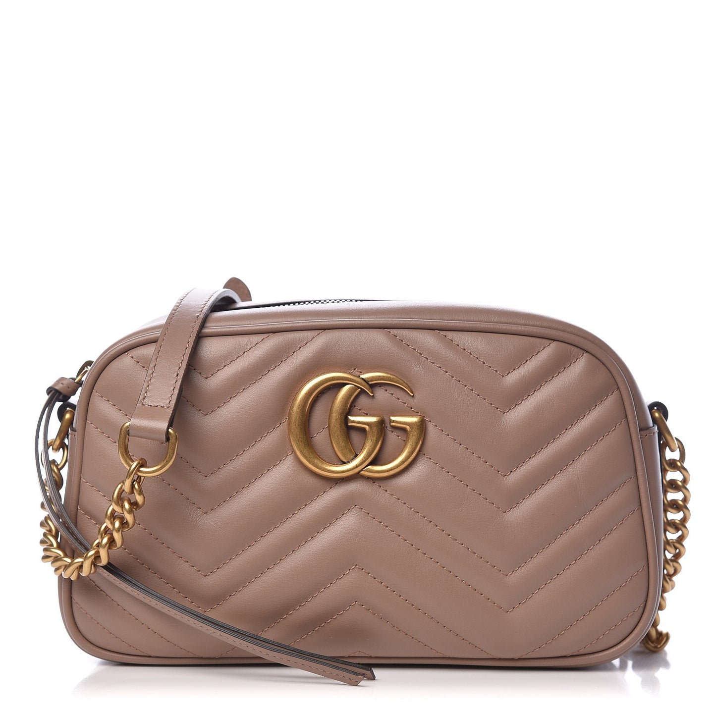 Calfskin Matelasse Small GG Marmont Chain Shoulder Bag Porcelain Rose