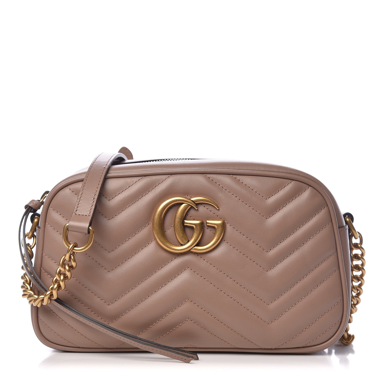 Gucci Calfskin Matelasse Small GG Marmont Chain Shoulder Bag Porcelain Rose 1 of 11