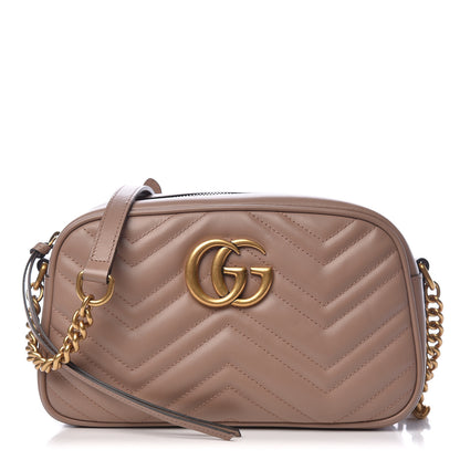 Gucci Calfskin Matelasse Small GG Marmont Chain Shoulder Bag Porcelain Rose 1 of 11