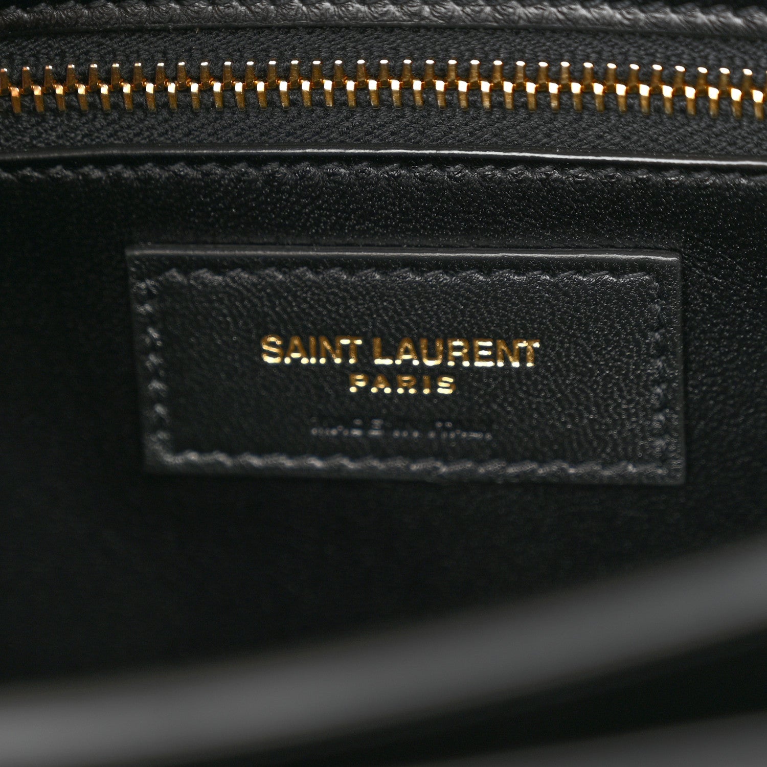 Saint Laurent Calfskin Crocodile Embossed Gaby Satchel Black 6 of 11