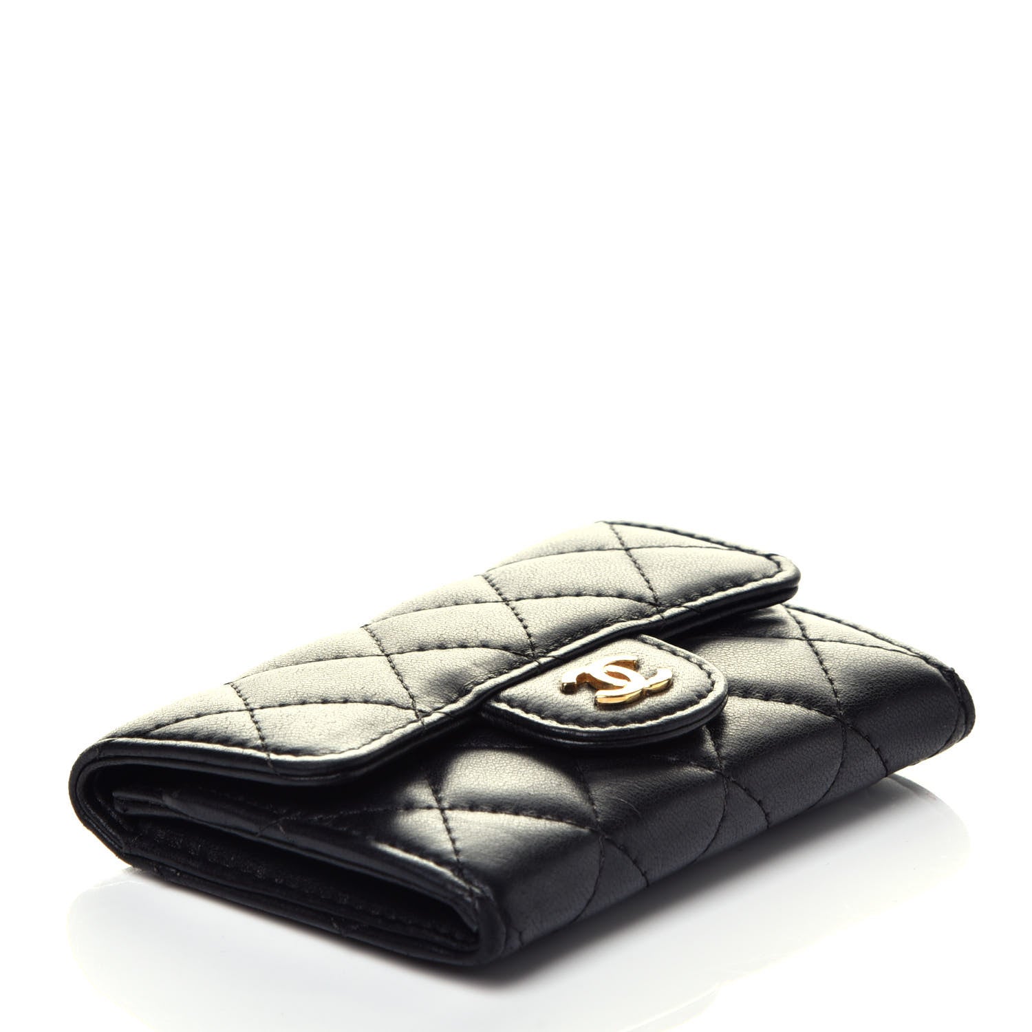 Chanel Lambskin Quilted Flap Card Holder Black 4 of 8