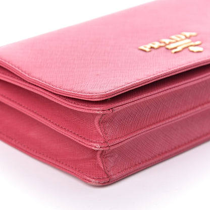 Prada Saffiano Lux Chain Wallet Peonia 6 of 10