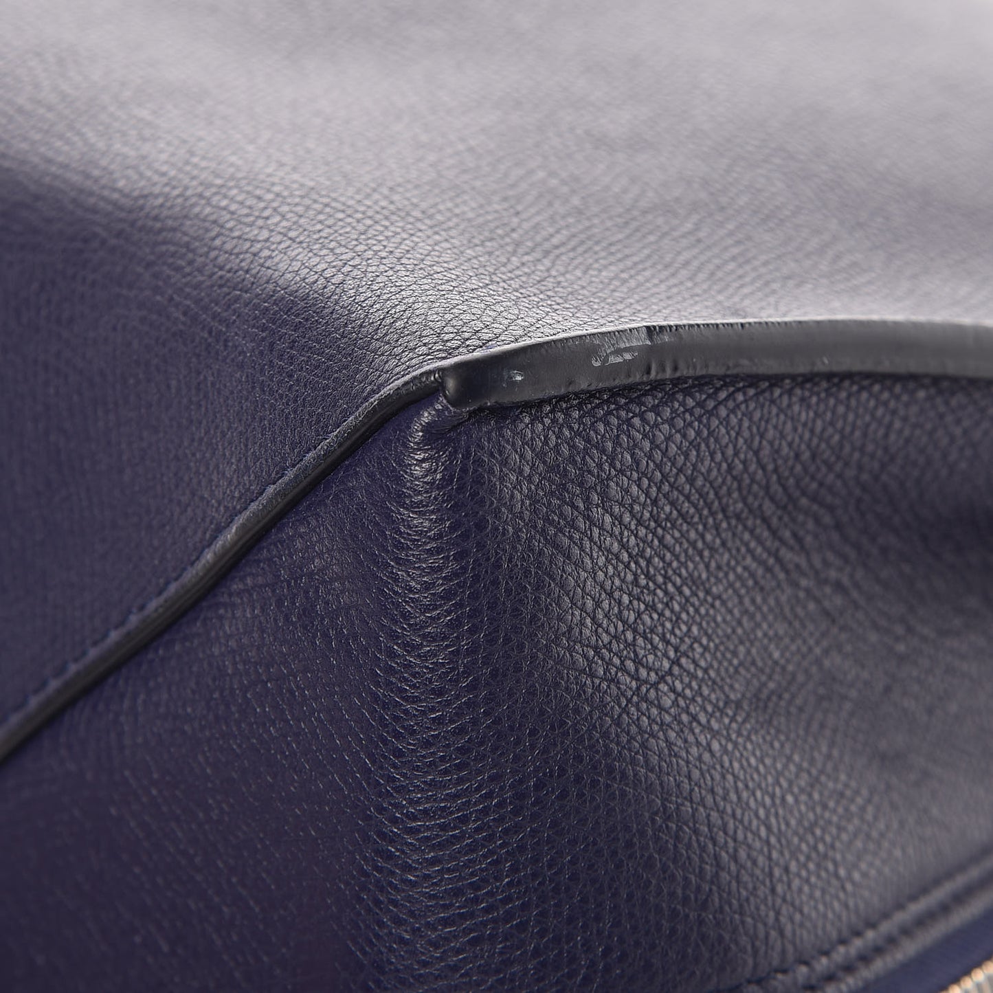 Calfskin Papier A4 Zip Around Plate Tote Bleu Indigo