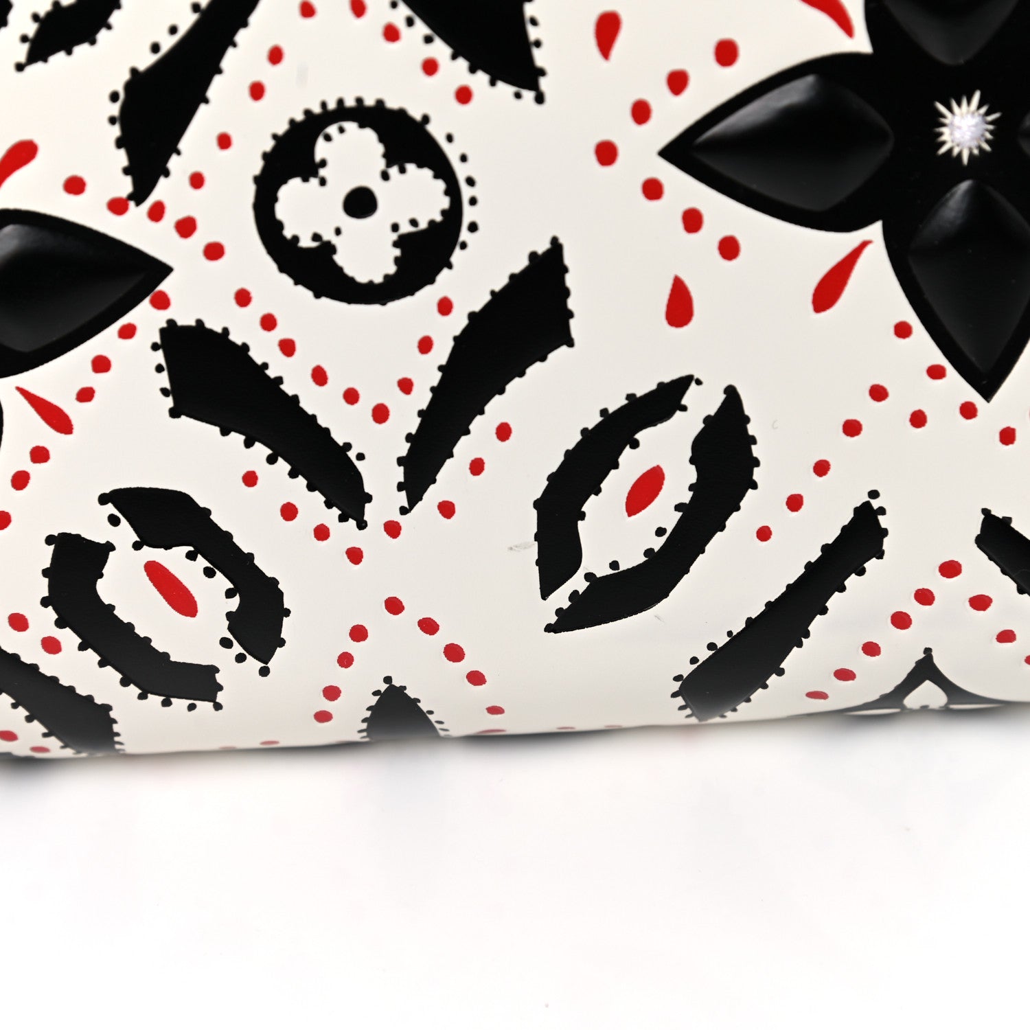 Louis Vuitton Calfskin Graphic Print Twist Shoulder Bag MM White Black 11 of 12