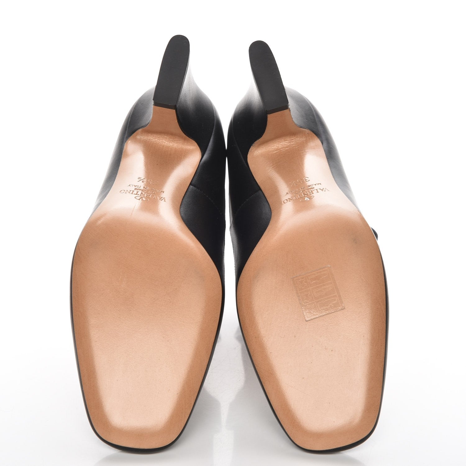Valentino Garavani Calfskin Back Zip Ankle Wrap Pumps 35.5 Black 5 of 9