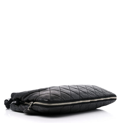 Chanel Calfskin Quilted Expandable Zip Shoulder Bag Black 4 of 12