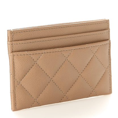 Chanel Caviar Quilted Crystal Card Holder Beige 3 of 9