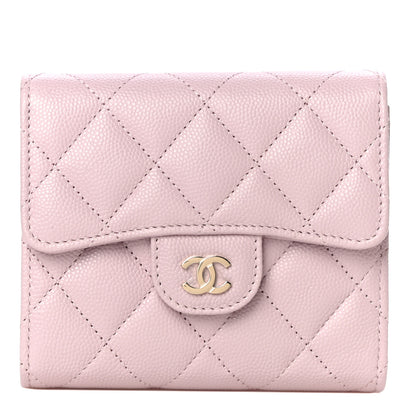Chanel Caviar Quilted Compact Flap Wallet Light Pink 1 of 12
