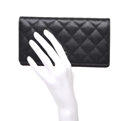 Chanel Caviar Quilted Yen Wallet Black 2 of 8