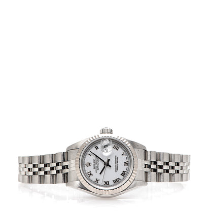 Rolex Stainless Steel 18K White Gold 26mm Oyster Perpetual Datejust Watch White Roman 69174 2 of 7