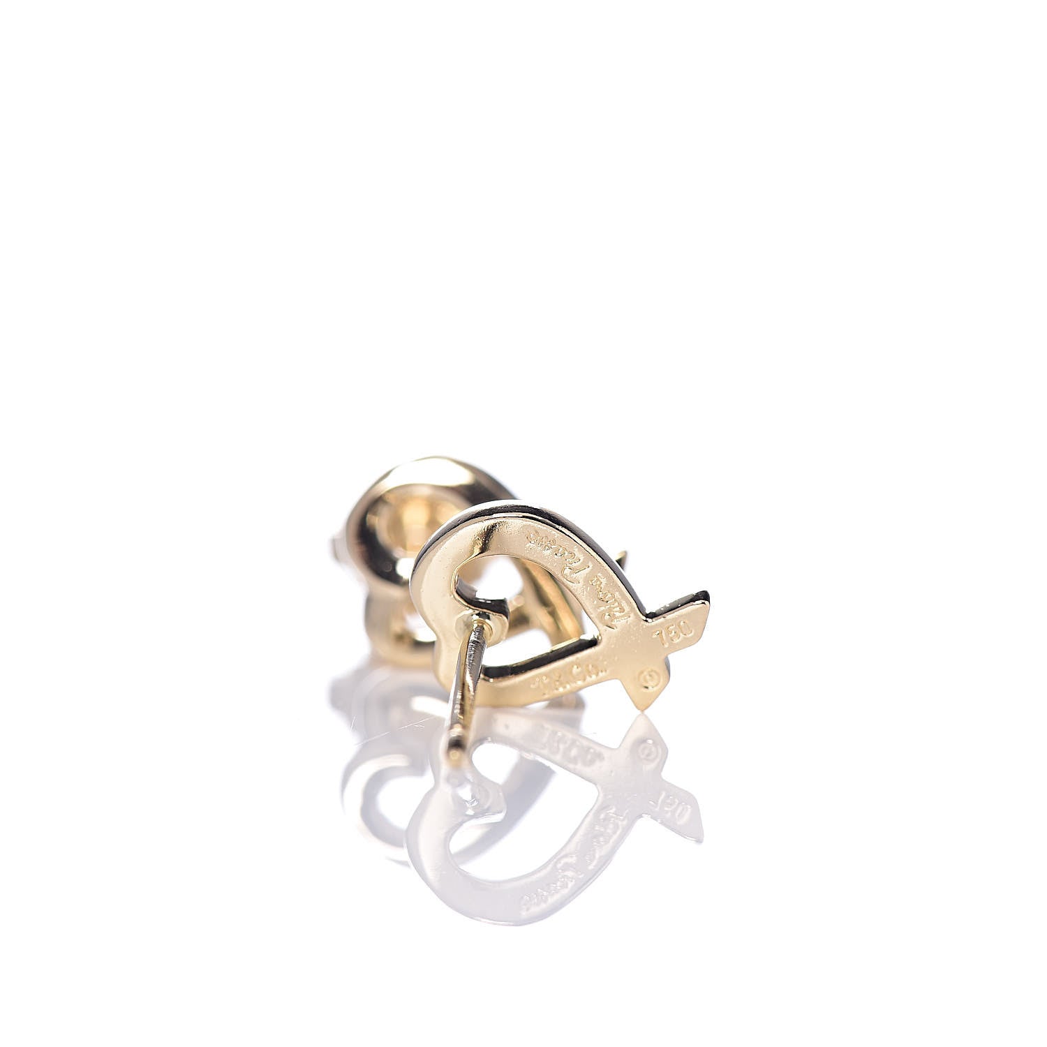 Tiffany 18K Yellow Gold Mini Paloma Picasso Loving Heart Earrings 4 of 5