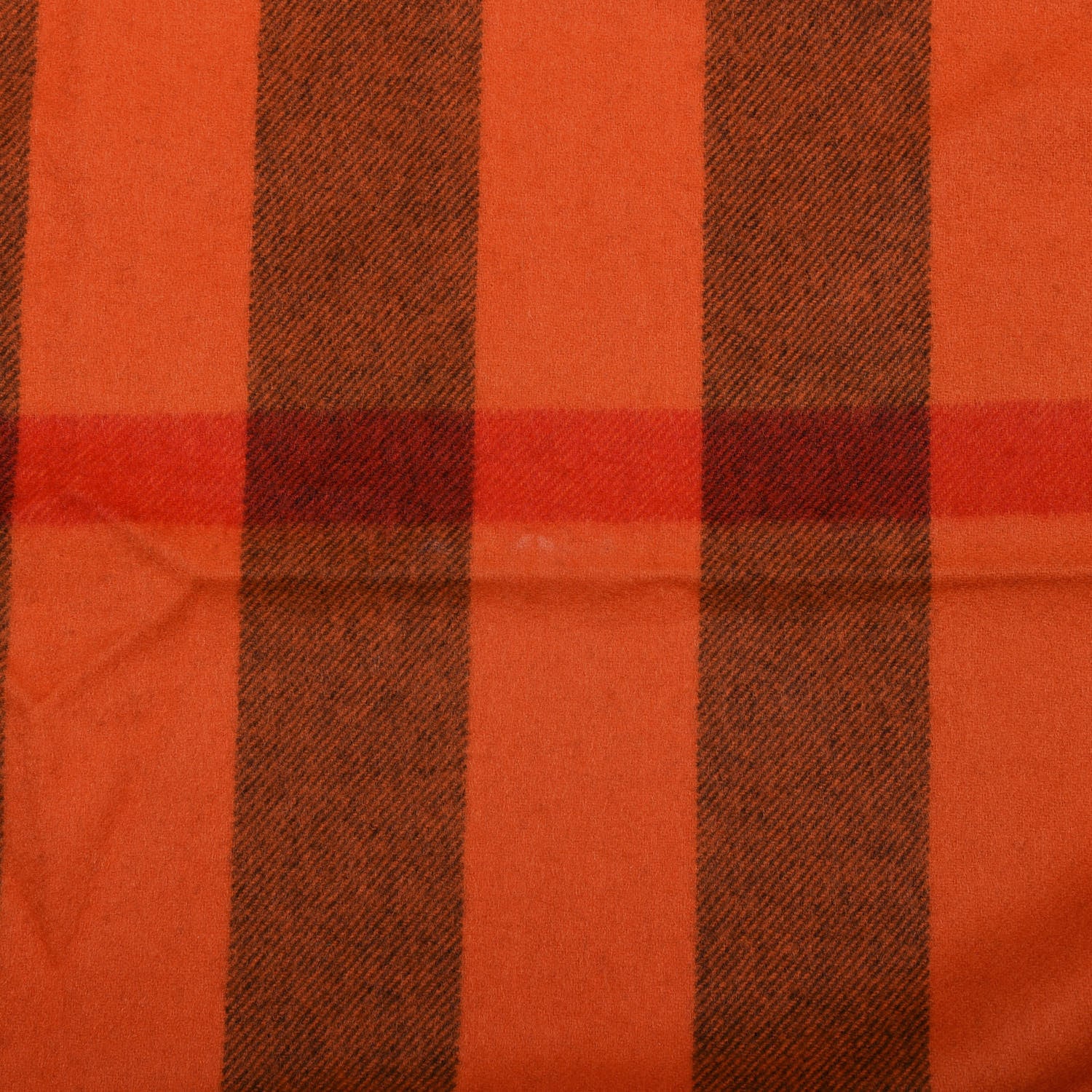 Burberry Cashmere Mega Check Triangle Bandana Scarf Orange Red 3 of 3