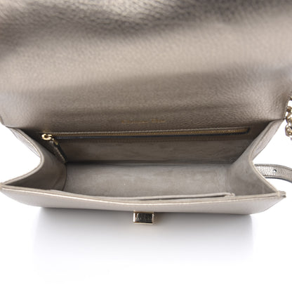 Christian Dior Metallic Grained Calfskin Medium Diorama Flap Bag Pale Gold 5 of 11
