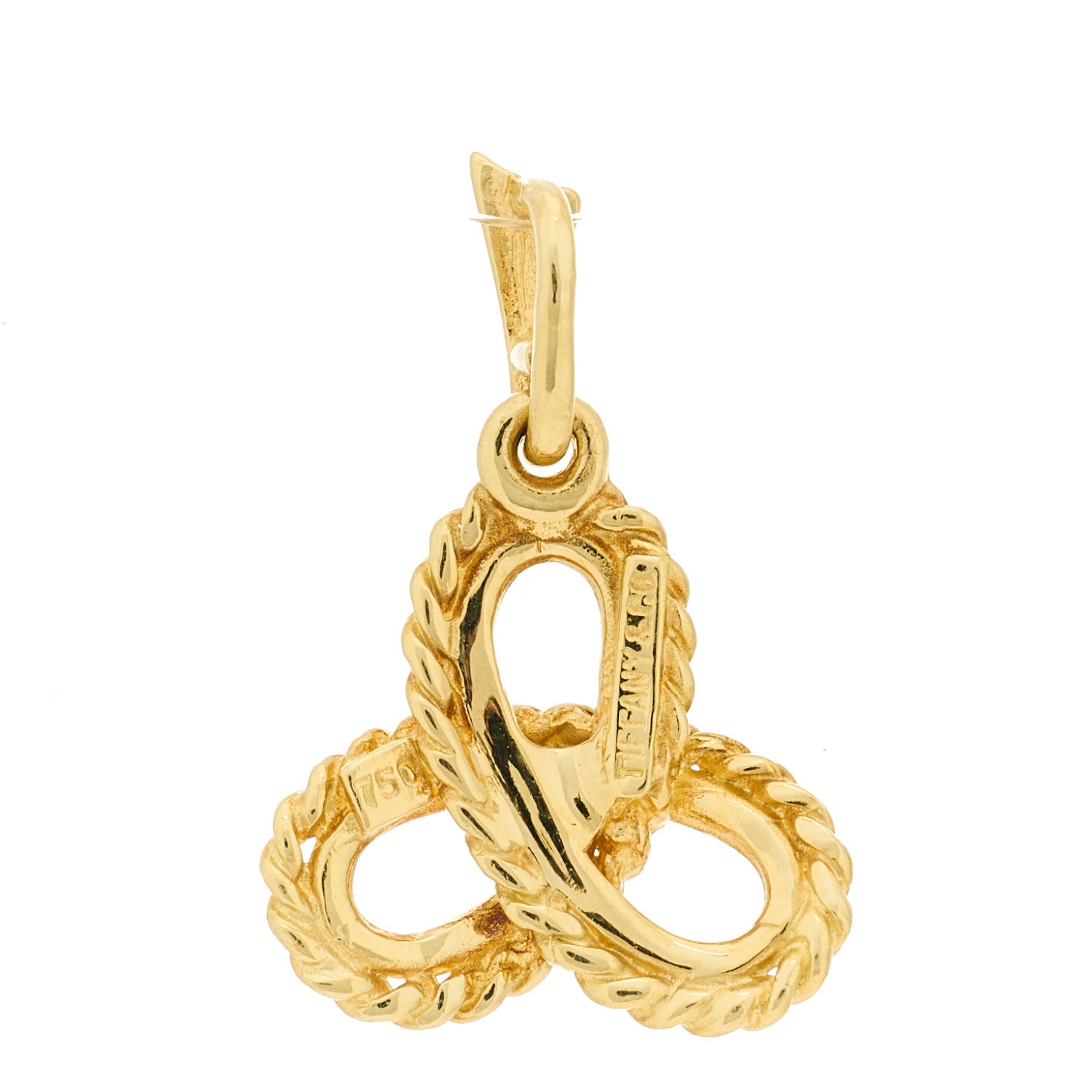 Tiffany 18K Yellow Gold Interlocking Rope Pendant 3 of 3