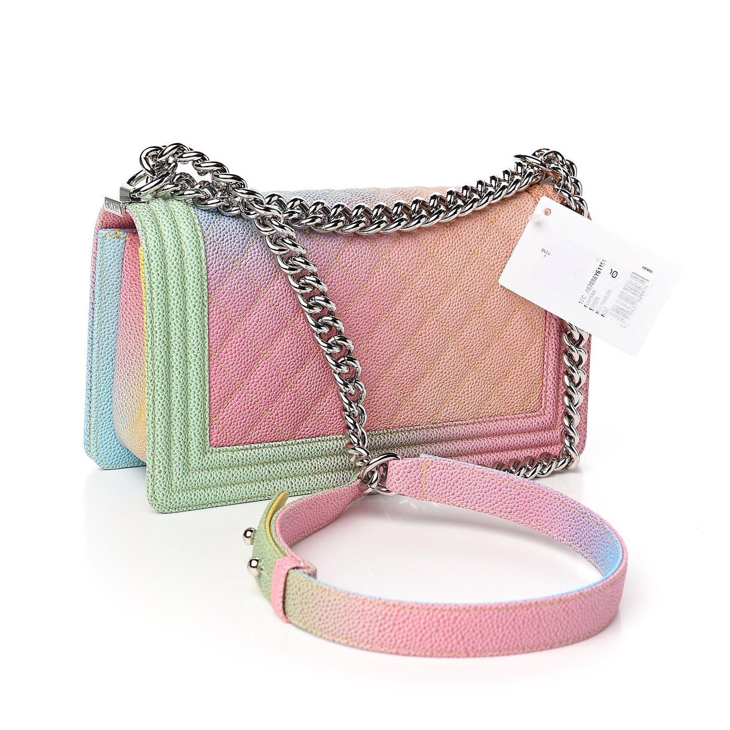 Caviar Quilted Medium Cuba Rainbow Boy Flap Multicolor