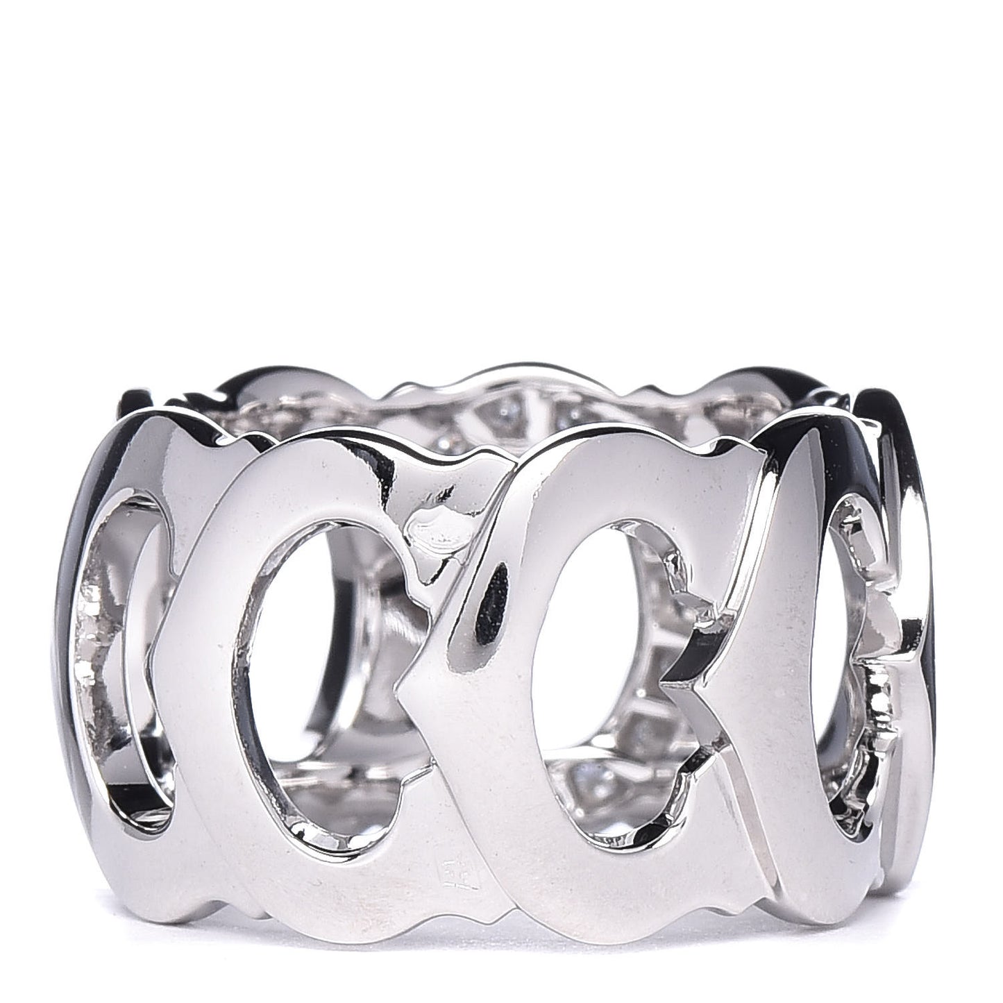 18K White Gold Diamond C De Ring 51 5.75