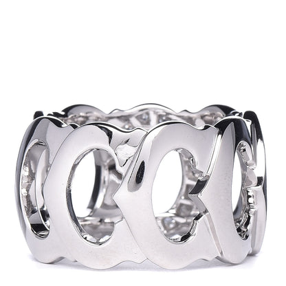 Cartier 18K White Gold Diamond C De Ring 51 5.75 3 of 5