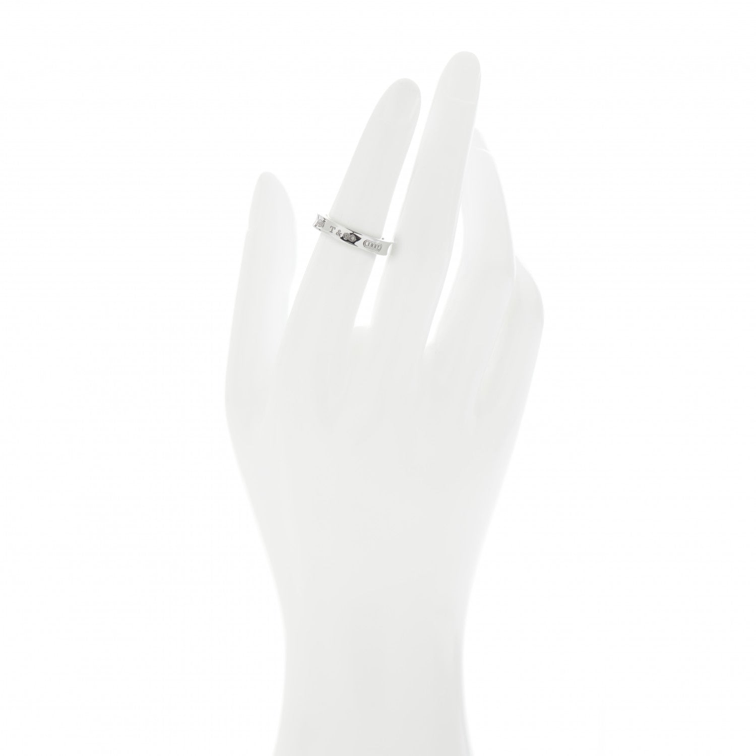 Tiffany Sterling Silver Narrow 1837 Band Ring 52 6 2 of 5
