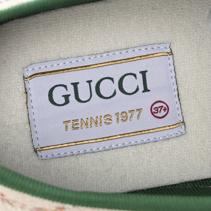 Gucci Canvas Lame Crystal GG Monogram Womens 1977 Tennis Sneakers 37.5 Gardenia Silver Mystic White 8 of 8