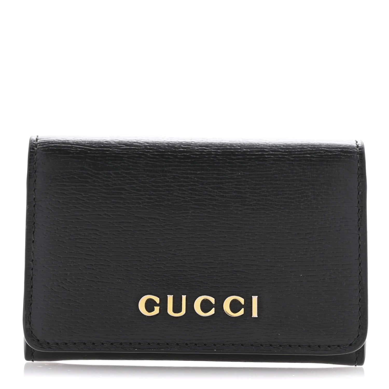 Gucci Azalea Calfskin Script Card Case Black 1 of 10