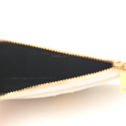 Saint Laurent Grain De Poudre Matelasse Chevron Monogram Fragments Zippered Card Case Crema Soft 5 of 7