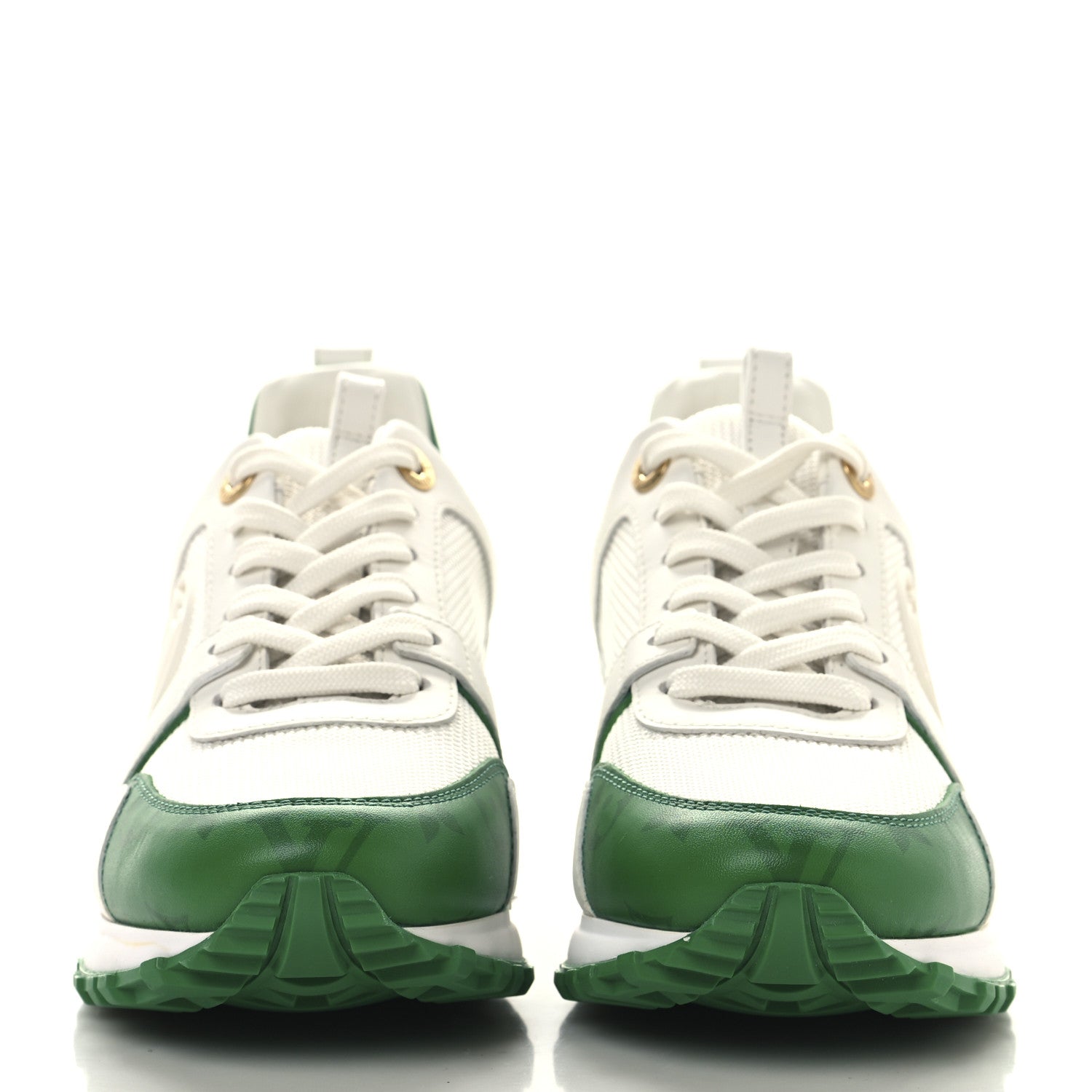 Louis Vuitton Calfskin Monogram Run Away Sneakers 36 White Green 3 of 9