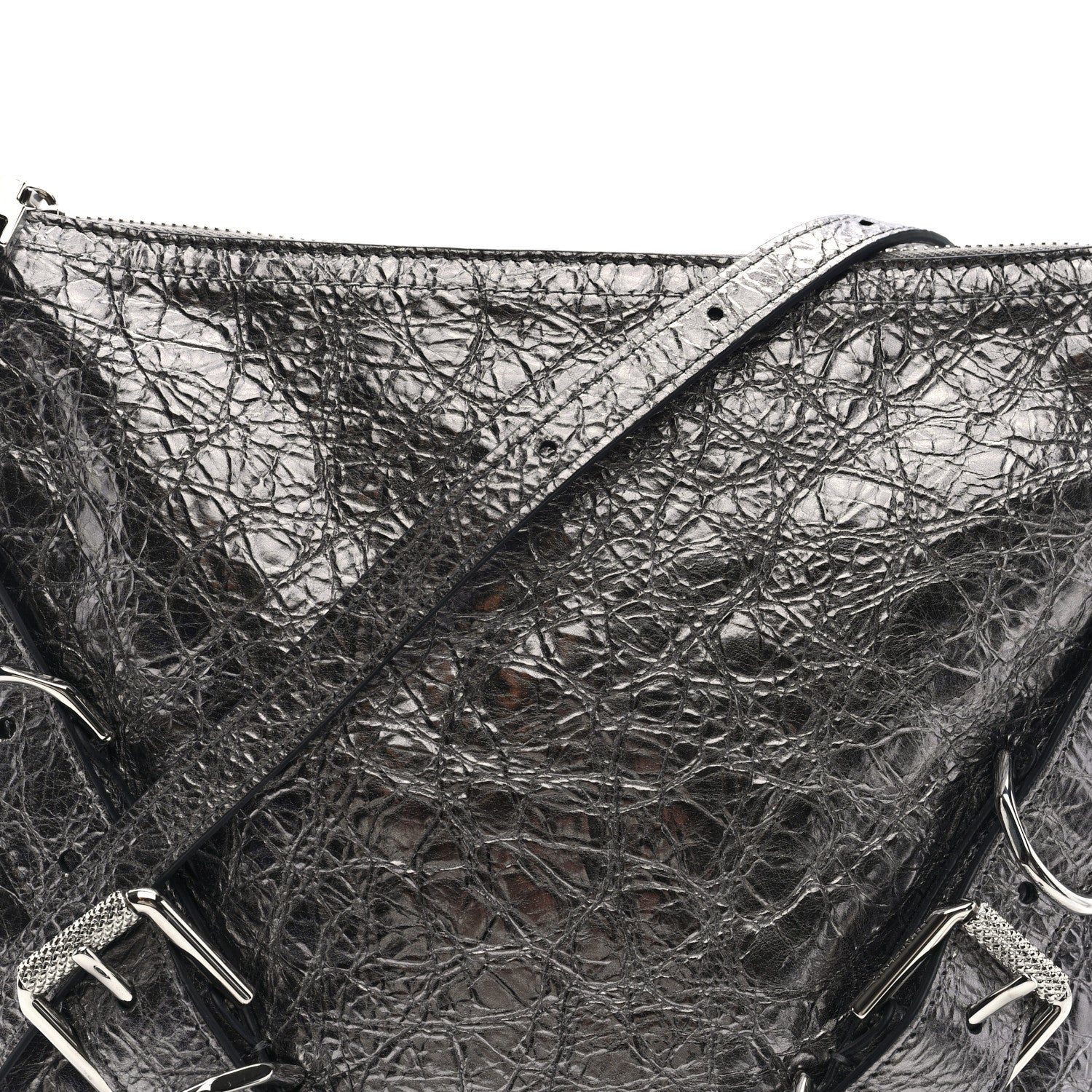 Givenchy Metallic Calfskin Small Voyou Bag Silver 7 of 9