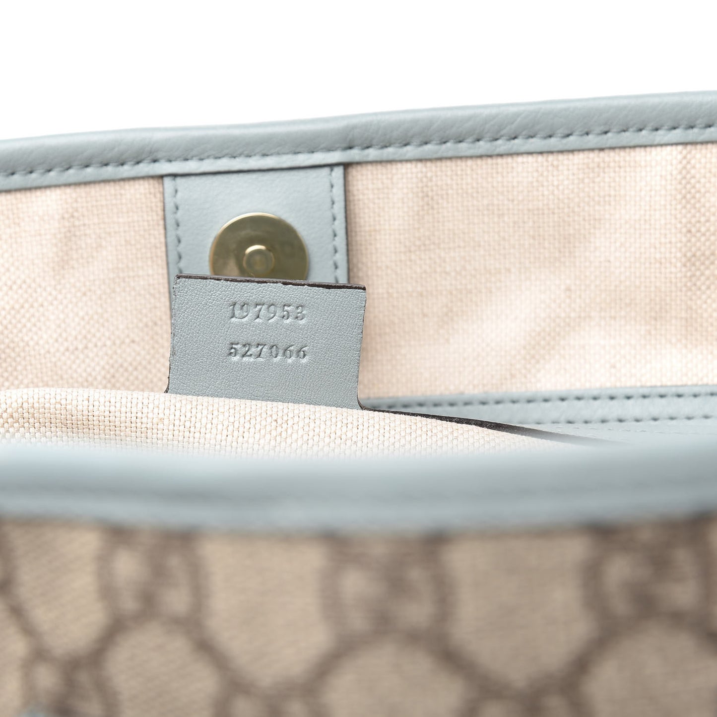 GG Plus Monogram Medium Joy Tote Light Blue