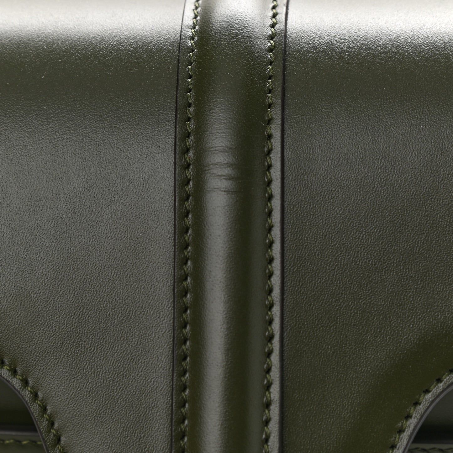 Satinated Calfskin Medium 16 Top Handle Bag Khaki
