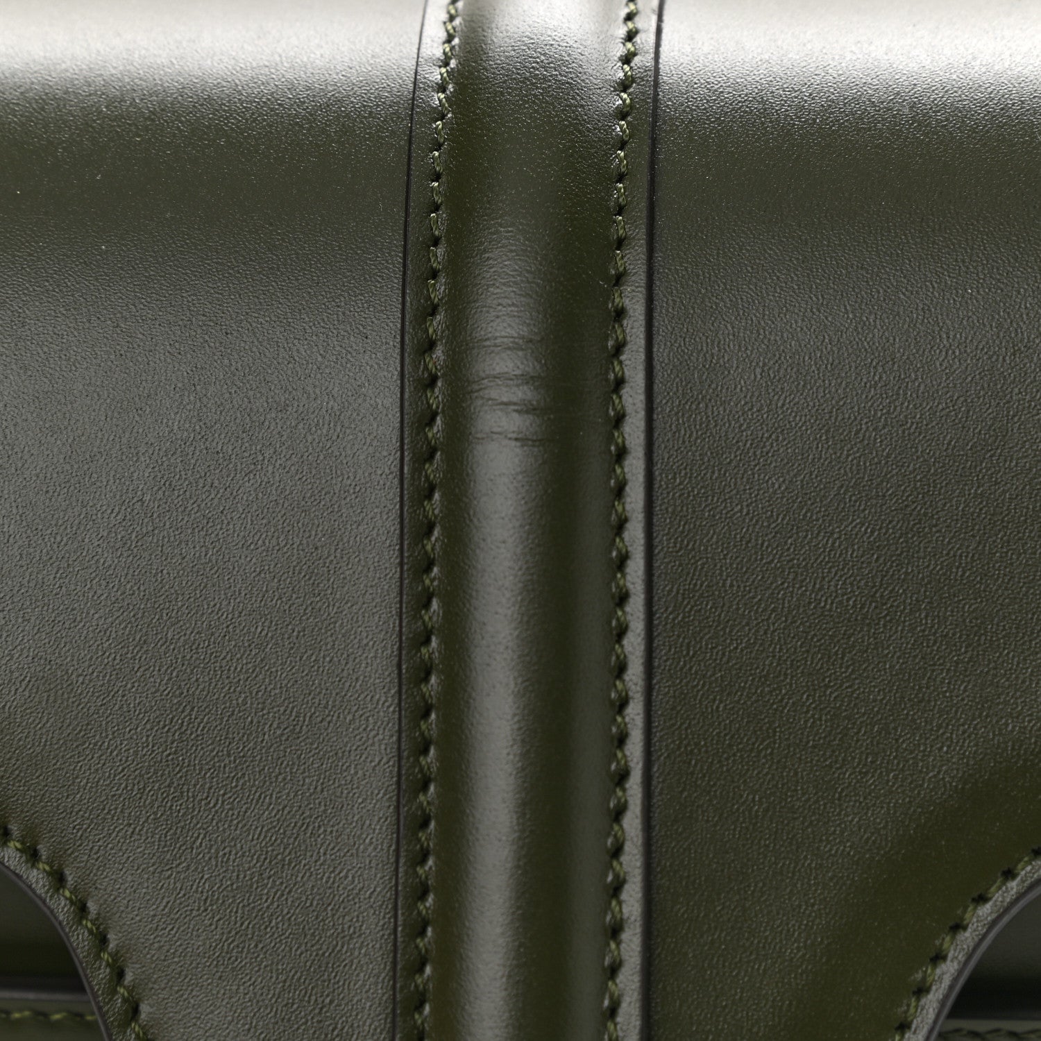 Celine Satinated Calfskin Medium 16 Top Handle Bag Khaki 15 of 17