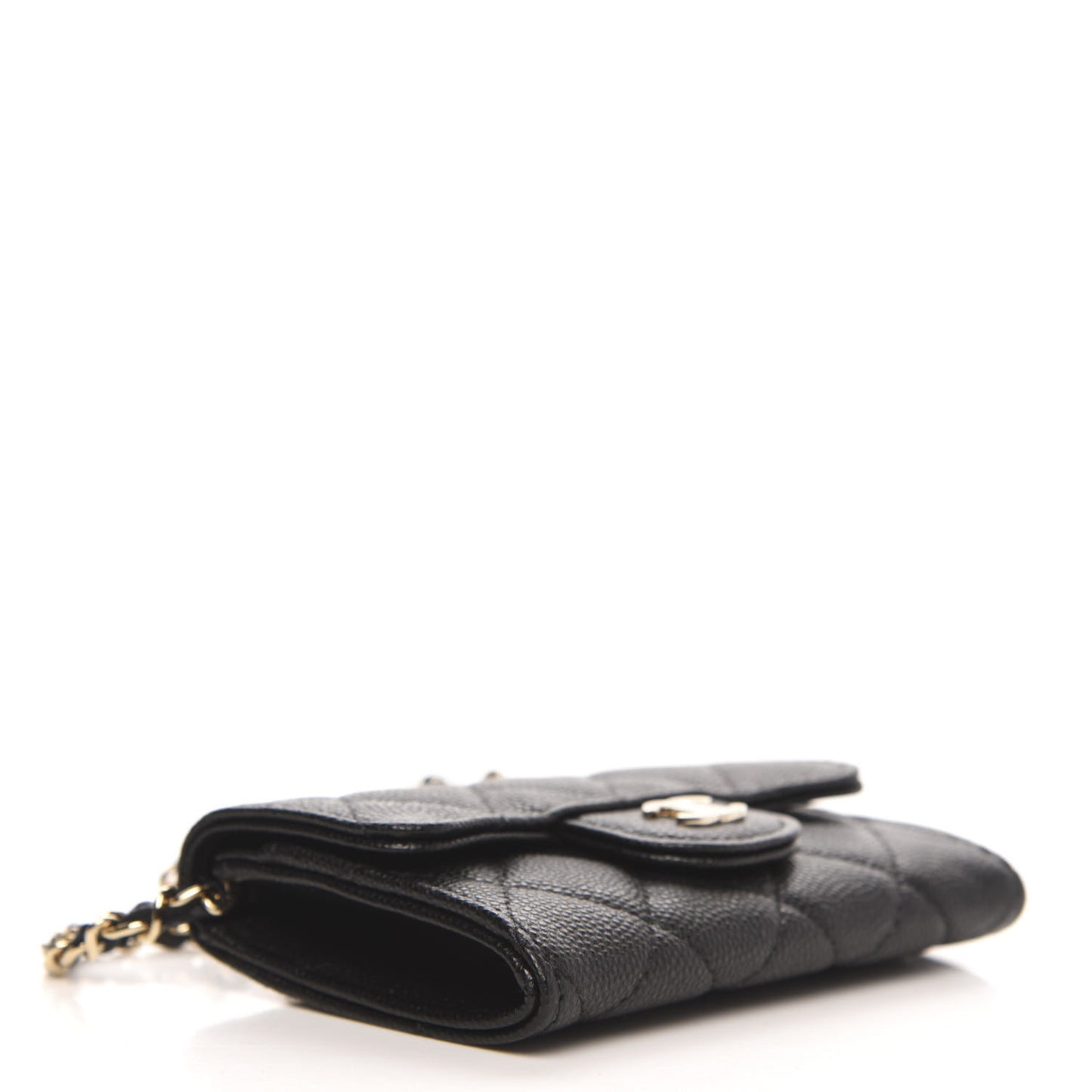 Caviar Quilted Flap Classic Belt Bag Black