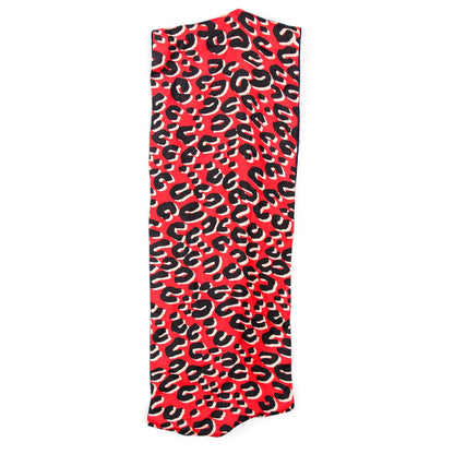 Louis Vuitton Silk Leopard Snood Scarf Red Rouge Blue Infini 3 of 4