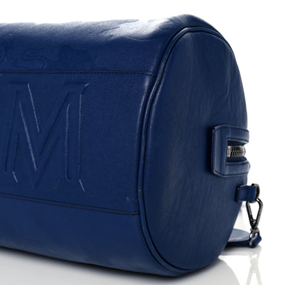 MCM Smooth Calfskin Lion Camo Crossbody Bag Blue 10 of 16