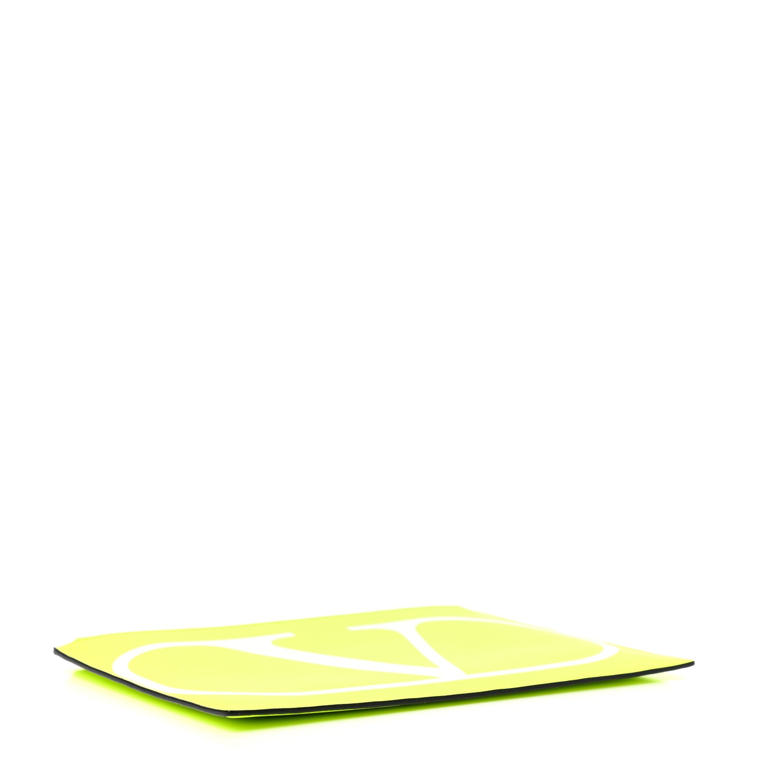 Valentino Garavani Calfskin Large VLogo Flat Zip Pouch Lime White 4 of 7