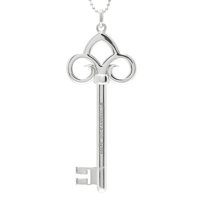 Tiffany Sterling Silver Key Pendant Bead Chain Necklace 5 of 5
