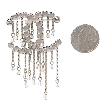 Chanel Beaded Chain CC Brooch Silver 2 of 6
