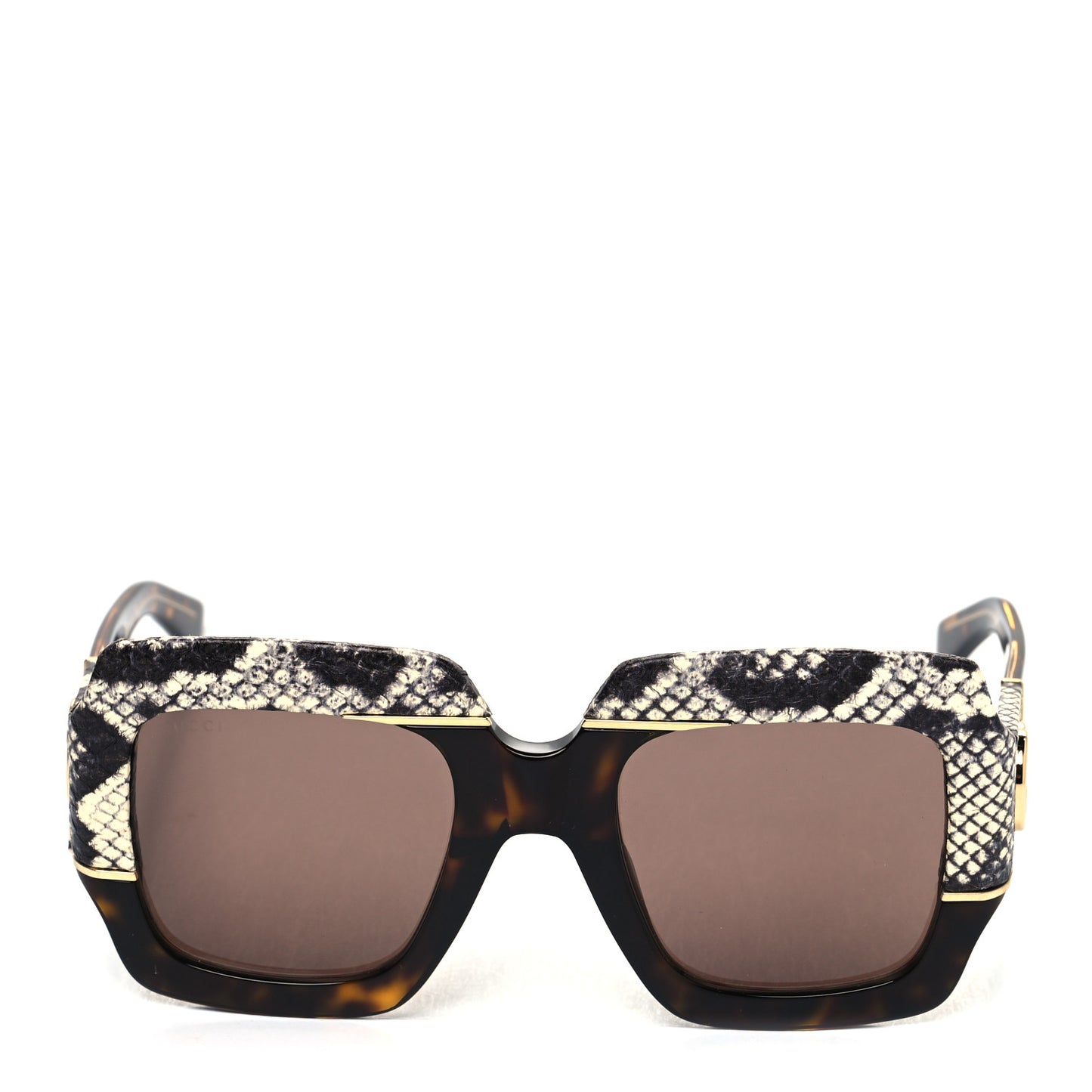Snakeskin Acetate Square Sunglasses GG0484S Havana